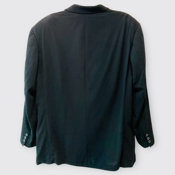 Hugo Boss Mens Blazer 44R 100% Wool Black Sport Coat Jacket Three Button VTG - Picture 2 of 11